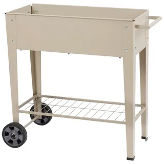 Blumenkasten , Grau , Metall, Kunststoff , 44x80x88 cm , einfache Montage , Dekoration, Blumen & Blumentöpfe, Übertöpfe