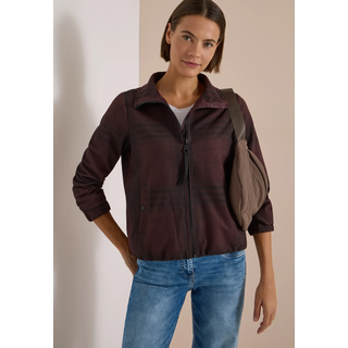 Blouson CECIL, Damen, Gr. L (42), braun (rot wine melange), Web, Obermaterial: 55% Polyester, 40% Viskose, 5% Elasthan. Futter: 100% Polyester, kariert, bequem hüftlang, Rundhals, elastischer Bund, Jacken Blouson, in Wolloptik mit Stehkragen / mit Karo-Muster