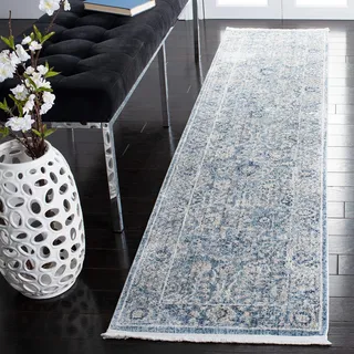 SAFAVIEH Traditionell Teppich für Wohnzimmer, Esszimmer, Schlafzimmer - Dream Collection, Kurzer Flor, Grau und Türkis, 61 X 213 cm