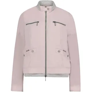 Sommerjacke AMBER & JUNE "Sommerjacke mit Stehkragen", Damen, Gr. 42, lila (viola), Obermaterial: 100% Polyester PES., Jacken Sommerjacke