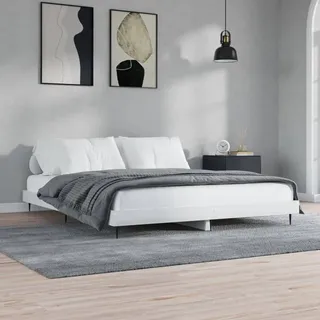 vidaXL Bettgestell Hochglanz-Weiß 180x200 cm Holzwerkstoff - Weiß