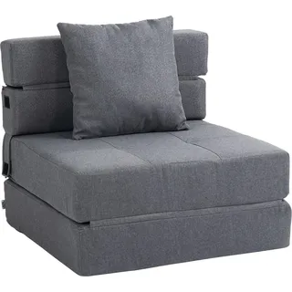 Schlafsessel Klappbar, Schlafsofa, 2-In-1 Klappsessel Mit Bettfunktion, Relaxsessel Mit Kissen, Gästebett, Bis 100 Kg Belastbar, Dunkelgrau - Dunkelgrau
