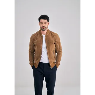 Lederjacke FREAKY NATION "Ted-FN", Herren, Gr. XL(50), braun (cognac), Oberstoff: 100% Leder, Futter: 100% Polyester, klassisch, Jacken Lederjacke