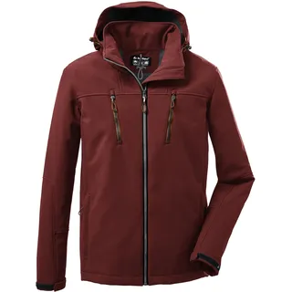KILLTEC Softshelljacke mit abzippbarer Kapuze Fleece-Futter wasserabweisend) gebranntes rot, Herren