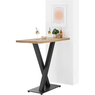 Stolkom Bartisch »Duke Eiche Massivholz geölt, Hochtisch BxHxT 120x104x60 cm«, Gerade Kante, Eiche Massivholz geölt durchgehende Lamelle, braun