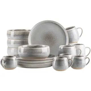 Mäser Aquata Frühstücksset 16-tlg. Grau/Beige