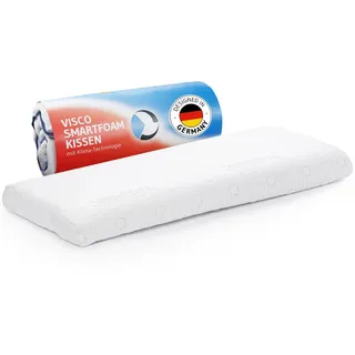 Bauchschläferkissen 40x80 HADAR low Thermic, Flaches 6cm Kopfkissen für Bauchschläfer, Hochwertiger Memory-Foam, Thermoregulierender Bezug, Ergonomisches Schlaf-Kissen für Bauchlage, passt in 40 x 80