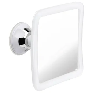 Beschlagfreier Rasierspiegel mit Starkem Saugnapf und 360 Grad Drehbar - Unzerbrechlicher Anti-Beschlag Spiegel für Männer und Frauen, Fogless Shower Mirror - 16cm x16cm (Weiß)