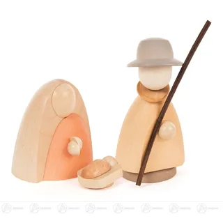 Krippenzubehör Heilige Familie lasiert (3) Höhe= 9,5cm NEU Erzgebirge Holzkrippe