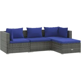 vidaXL Garten-Lounge-Set 4-tlg. grau