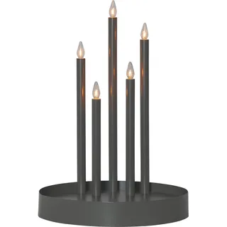 EGLO Kerzenständer Deco, Dekoleuchte Weihnachten, Fensterdeko aus Stahl in grau, Kunststoff in Weiss warmweiß