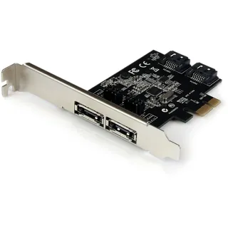Startech StarTech.com 2 Port SATA III PCI Express Schnittstellenkarte - 2 Port Serial-ATA 6Gbit/s PCIe Karte - SATA/eSATA Kontroller Karte für 2 Laufwerke (PEXESAT322I)