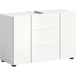 xonox.home Waschbeckenunterschrank Vira 82 x 56 x 34 cm Weiß Hochglanz