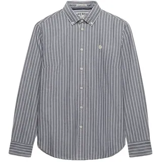 Superdry Slim Oxford Bd Langarmhemd - Navy / Preppy Pink - S