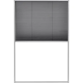 Insektenschutz-Plissee für Fenster Aluminium 80 x 120 cm - Schwarz, Weiß