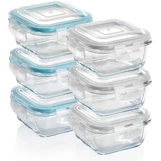 GRIZZLY Frischhaltedosen Set 6-teilig quadratisch 320 ml