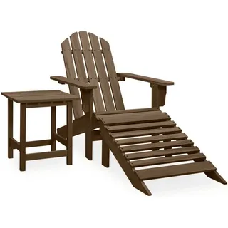 The Living Store Adirondack-Gartenstuhl mit Fußstütze & Tisch Tannenholz Braun - Braun