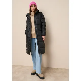 Langmantel TAMARIS, Damen, Gr. 40, schwarz, Steppware, Obermaterial: 100% Polyester. Futter: 100% Polyester. Wattierung: 100% Polyester, figurbetont knieumspielend, abnehmbar, Mäntel Langmantel, mit abnehmbaren Ärmeln und Kapuze - auch tragbar als Weste