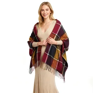 Oak & Tea Damen Schals Winter Warm Tartan Schals Kaschmir Gefühl Wraps, Schal Geschenke für Frauen (Lila)