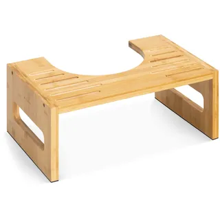 Navaris Bambus Toilettenhocker WC Hocker - Toiletten Fußbank aus Holz - Anti Verstopfung - Fußstütze für Erwachsene und Kinder - Klohocker antibakteriell