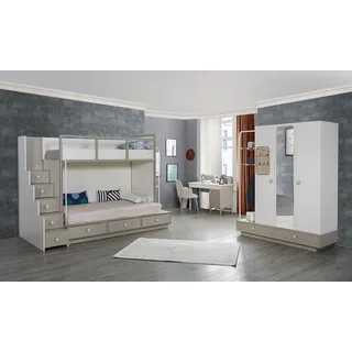 Kinderzimmer Schlafzimmer Set Holz Möbel Etagenbett Hochbett Tisch 3tlg