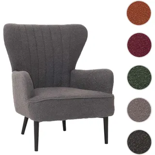 Lounge-Sessel HWC-K37, Cocktail-/Ohrensessel Polsterstuhl Retro Vintage Stoff Bouclé (600g/m2) Öko-T