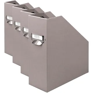 Rössler SOHO Stehsammler A4 | Stehsammler Pappe aus stabilem Karton | Büro Organizer | Schreibtisch Organizer | Zeitschriftenhalter | 315 x 260 x 115 mm | 1 Stück | Farbe: Grau | Taupe (Packung mit 4)