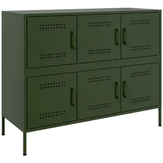 vidaXL Sideboard Olivgrün 100,5x39x79 cm Stahl