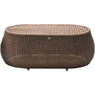 Couchtisch Braun Luxus Hochwertig Möbel Modern Terrasse Design Rattan Oval - Braun