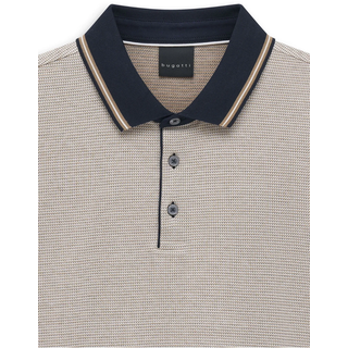 Poloshirt BUGATTI, Herren, Gr. L, beige (40, beige), 100% Baumwolle, unifarben, normal, ohne Ausschnitt, Shirts Poloshirt, Modern Fit aus reiner Baumwolle
