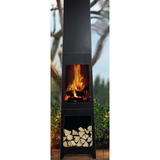 Westerholt 2635 Gartenkamin Terrassenkamin Höhe 150cm - Schwarz