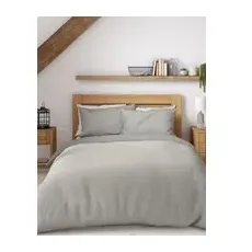 M&S Collection Pure Cotton Jersey Bedding Set - Grey Marl, Grey Marl - 6FT