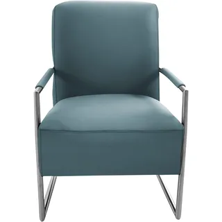 K+W Komfort & Wohnen Cocktailsessel mit bezogenen Armlehnen, Gestell in Metall Edelstahloptik