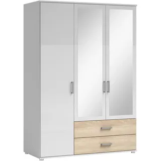 SchlafKONTOR Drehtürenschrank Ivar 125 x 190 x 51 cm Weiß
