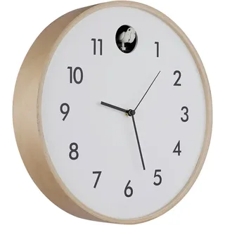 Novel Wanduhr , Naturfarben, Schwarz, Weiß , Holz, Metall, Holzwerkstoff , Eiche , Dekoration, Uhren, Wanduhren