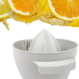 KADAX Manuelle Zitronenpresse aus Kunststoff, Fruchtsaftpresse, Robuste Orangensaftpresse, Ovale Presse für Obst, universelle Handpresse, Fruchtpresse (Weiß)