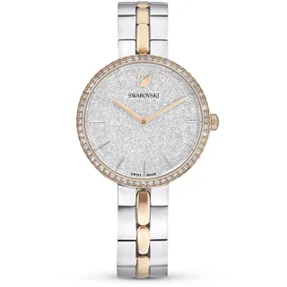 Swarovski Cosmopolitan Uhr, Damenuhr mit Silberfarbenem Zifferblatt, Swarovski Kristallen und Edelstahlarmband
