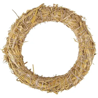 Rayher 8906631 Strohkranz, Naturmaterial, 40 cm ø, Naturkranz, Kranzrohling, Unterring zum Bestecken, Umwickeln und Bekleben