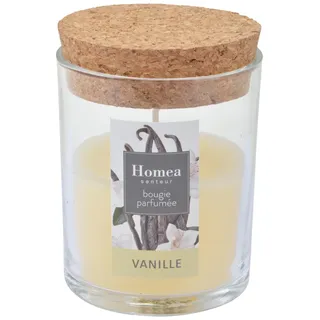 Homéa, Duftkerze im Glas mit Deckel "Liege", Durchmesser 7 x 8,7 cm, Vanilleduft