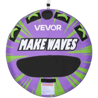 VEVOR Towable Tube für Boote, Wassersport-Schleppreifen für 2 Personen, bis 154 kg Tragfähigkeit, mit Antirutschpolstern, Nylonhülle, Gepolsterten Griffen und Sicherheitsventil, für Seen, Flüsse, Lila