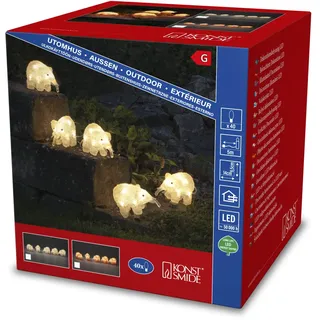 Konstsmide 6256-103 Acryl-Figur EEK: G (A - G) Elefant 5er Set Warmweiß LED Warmweiß