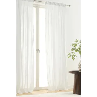 JOTEX Multifunktionsgardine Layer 2er Set, Polyester-Baumwoll -Mischung, Oeko-TEX® Standard 100 Zertifiziert, bessere Baumwolle - Weiß, 140 x 300 cm