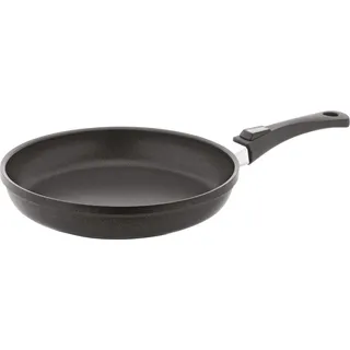 Berndes Vario Click FRY PAN 031115 Bratpfanne, 24 cm max. Durchmesser, Gusseisen/Gussaluminium, Induktionsherd-geeignet, Antihaftbeschichtung, abnehmbarer Griff - Grau
