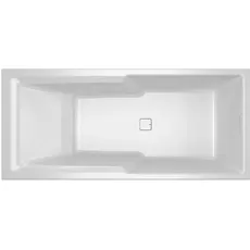 RIHO Still Shower Rechteck-Badewanne, Einbau, mit Ab-/Überlaufgarnitur, 2-Sitzer, weiß, B10300, Ausführung: 180x80x50cm, Kopfkissen+Licht rechts