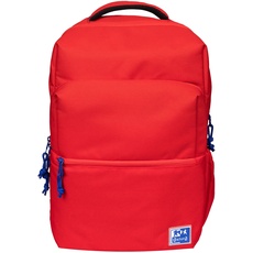 Oxford B-Ready Schulrucksack, Unisex, 18 l, 42 m, gepolsterte Laptoptasche, recyceltes Polyester, rot, 42x30x15cm