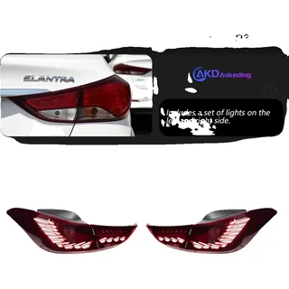 AKD Rücklichter für Elantra, linke und rechte Seitenlichter, 12V mit CCC/DOT-, Rot, Für 1 Auto, 4 STÜCKE