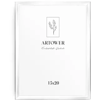 Artower® Bilderrahmen Weiß Metall Dünner Rahmen für 15 x 20 cm | Posterrahmen Groß Collage | Picture Frame Metal 15x20 cm | Aluminium Schmal Bilderrahmen | White Poster Rahmen