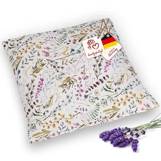 Navango® Lavendelkissen - Natur | Dekokissen mit Füllung aus Lavendelblüten | Zierkissen Schlafkissen | Handgefertigt in Deutschland | ca. 30 x 30 cm | 100% Baumwolle | Duftkissen Lavendel
