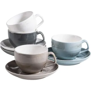 Mäser Kaffeetassen Set 0,2 l Blau/Beige/Grau/Weiß 4 St.