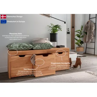 Home Affaire Dura Schuhbank 120 x 45 x 40 cm braun / braun
